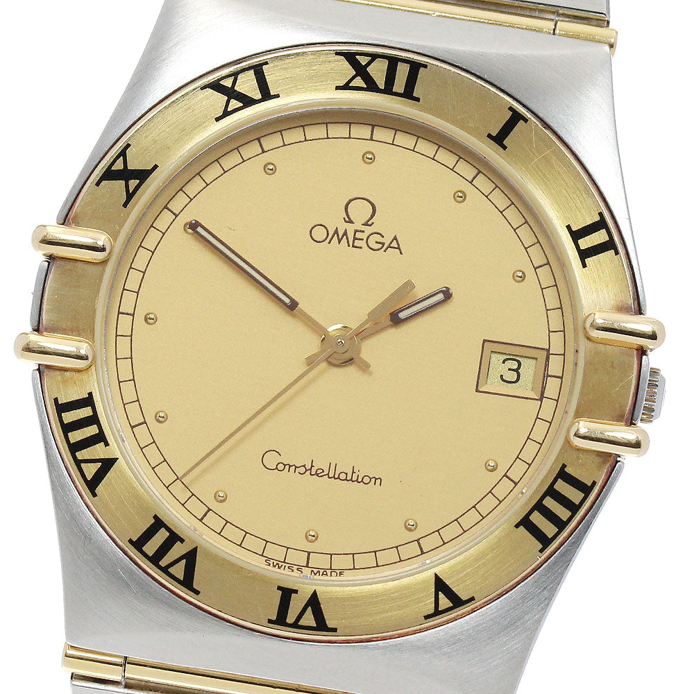 OMEGA Constellation YG bezel full bar gold Dial Quartz Men's Watch_881392