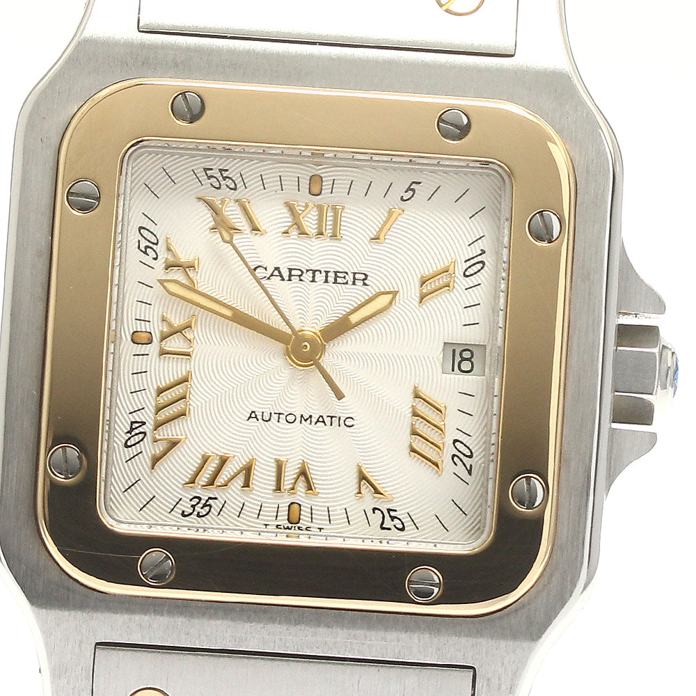 CARTIER Santos Galbee LM W20041C4 Date Silver Dial Automatic Men's Watch_881399