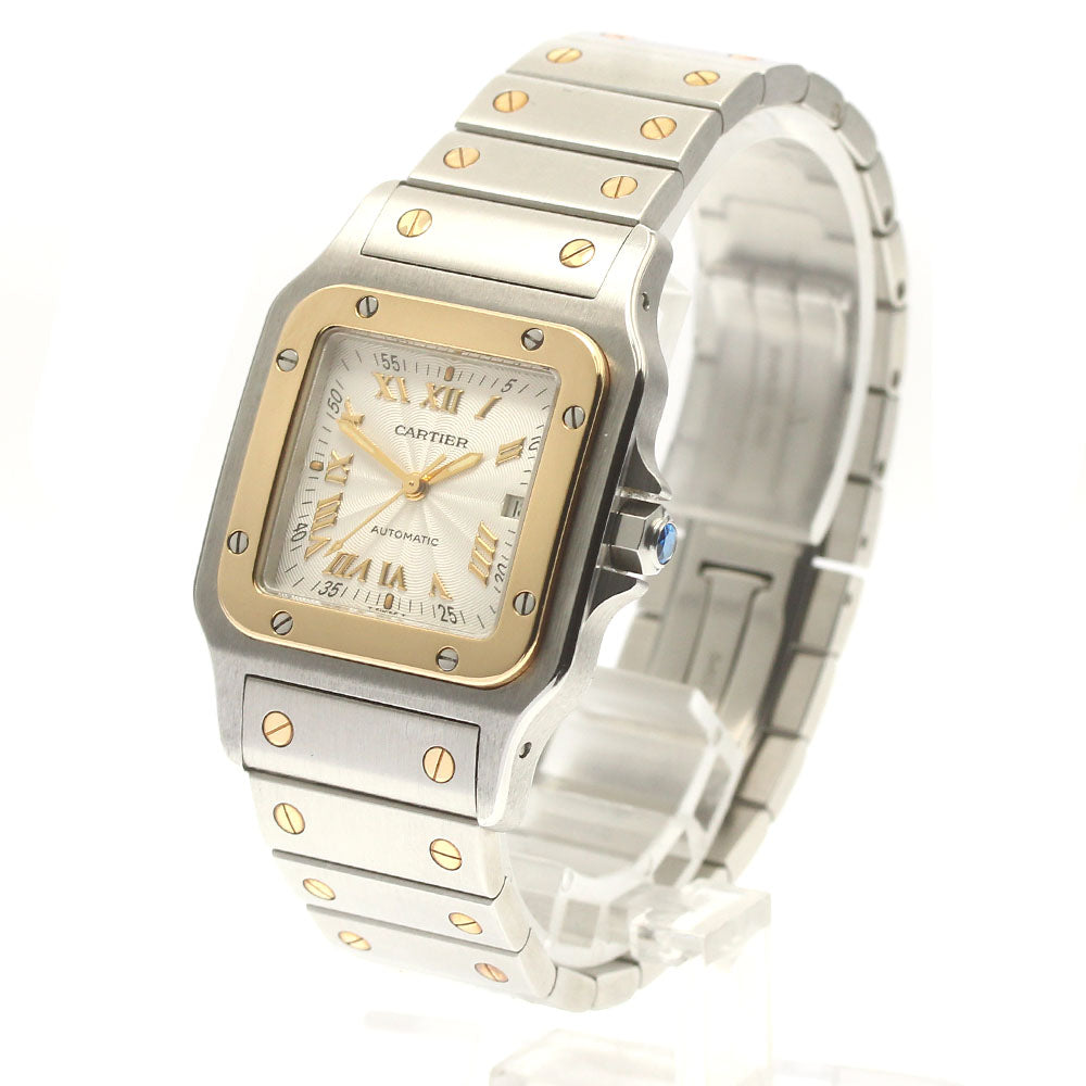 CARTIER Santos Galbee LM W20041C4 Date Silver Dial Automatic Men's Watch_881399