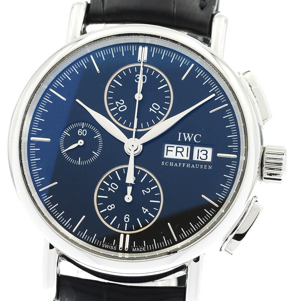 IWC SCHAFFHAUSEN Portofino IW378303 Chronograph day date black Dial Automatic Men's Watch_881414