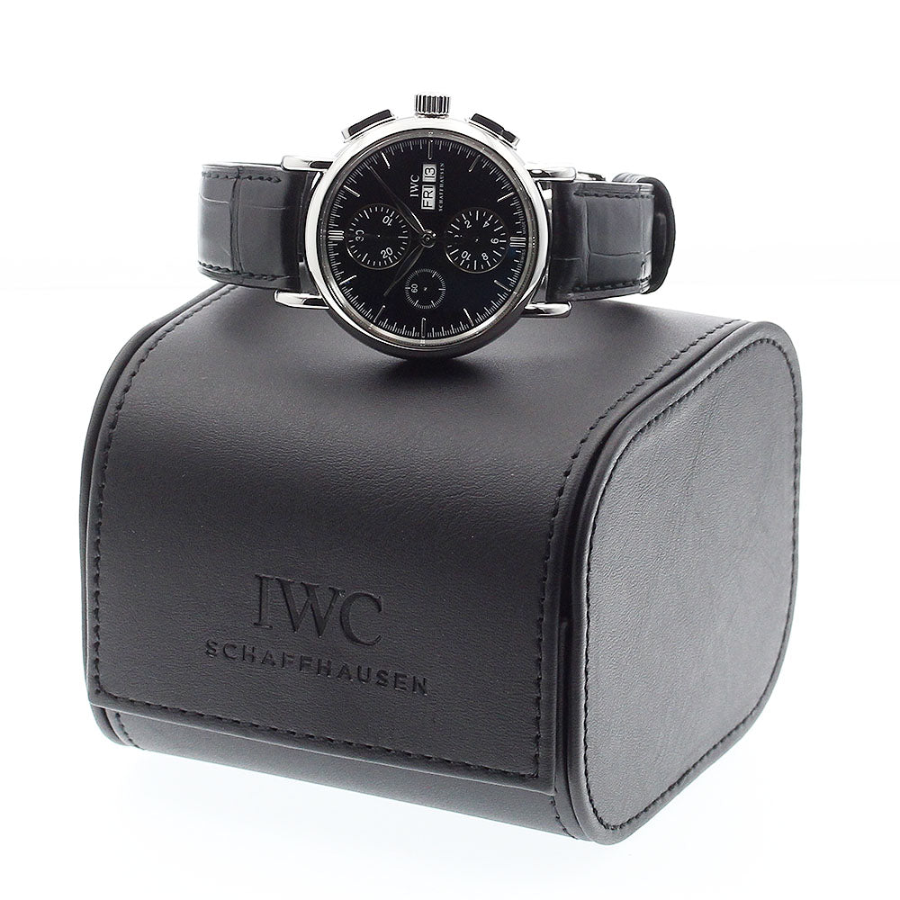 IWC SCHAFFHAUSEN Portofino IW378303 Chronograph day date black Dial Automatic Men's Watch_881414