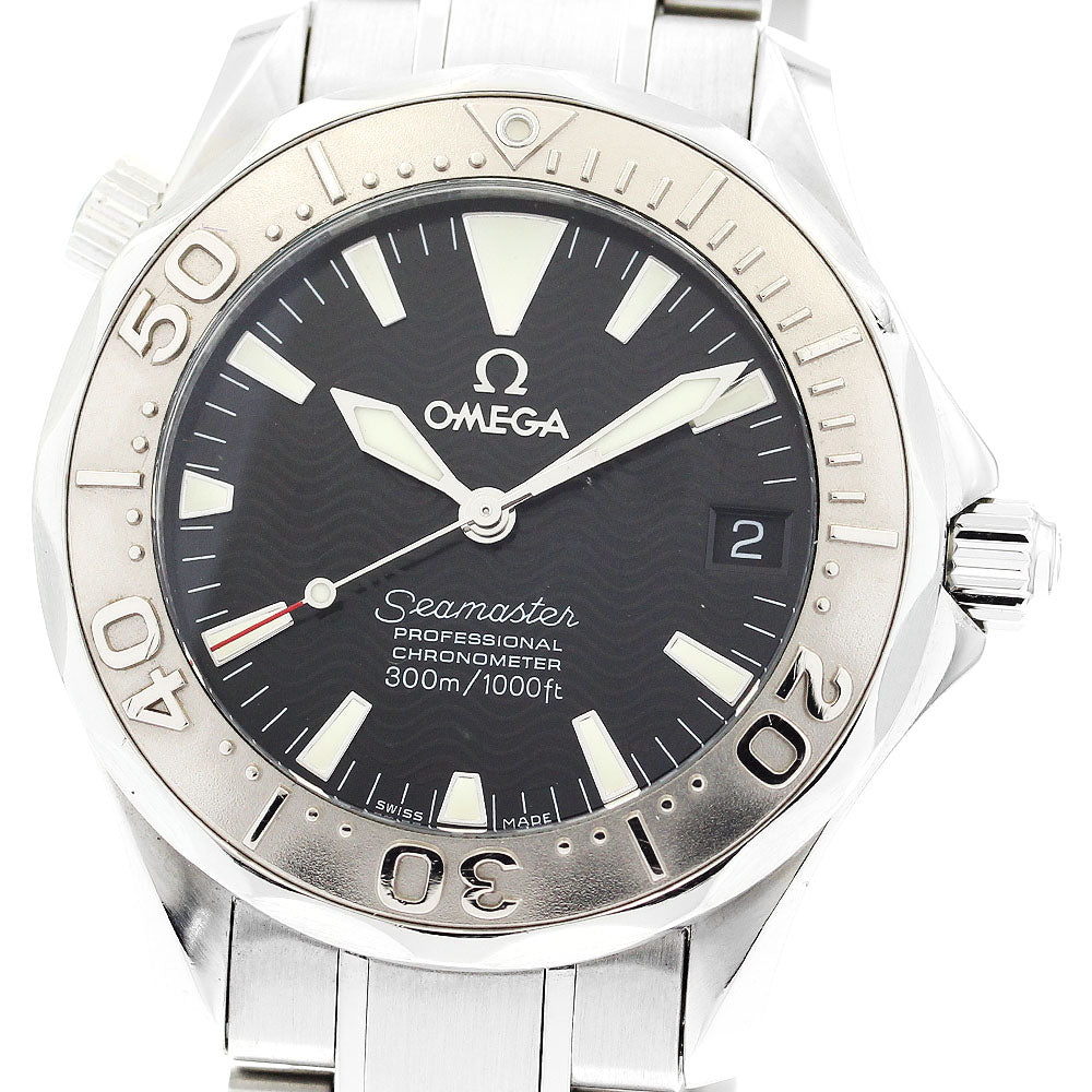 OMEGA Seamaster300 2236.50 WG bezel date black Dial Automatic Boy's Watch_881424