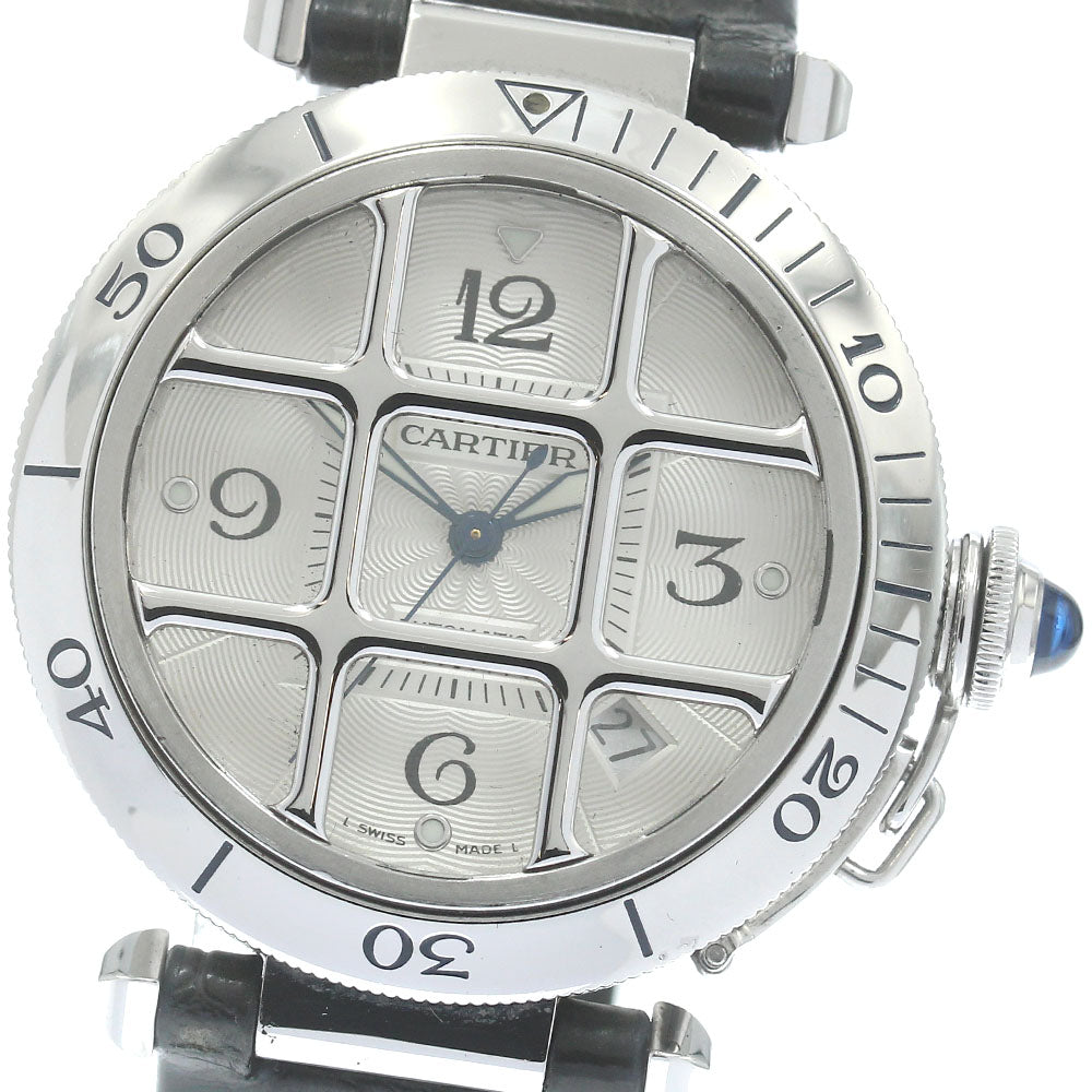 CARTIER Pasha 38 Grid W3104055 Date back skeleton Silver Dial Automatic Men's Watch_881590