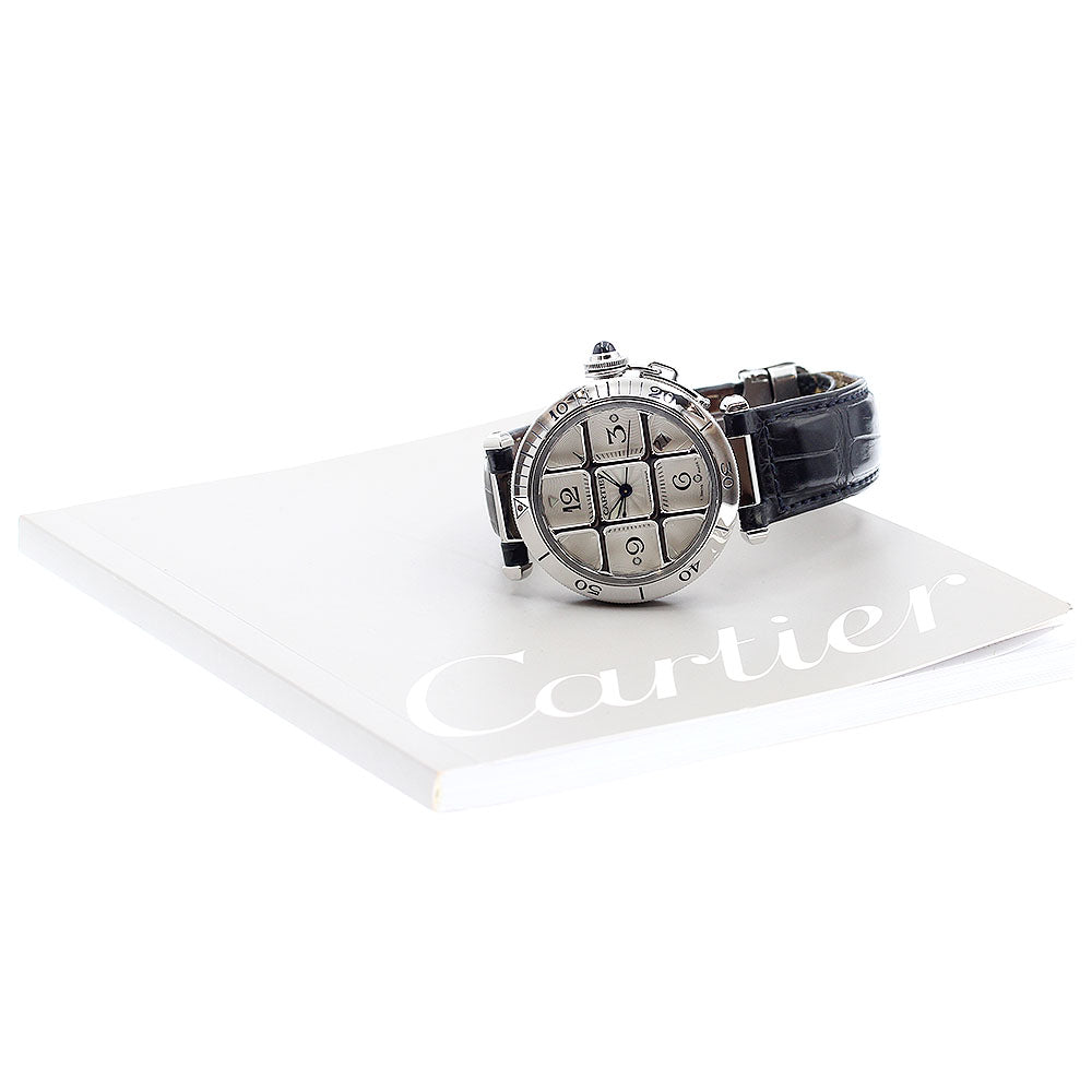 CARTIER Pasha 38 Grid W3104055 Date back skeleton Silver Dial Automatic Men's Watch_881590