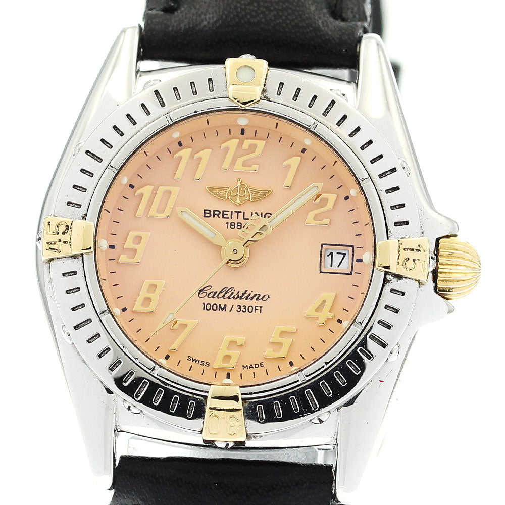 BREITLING Calistino B52045.1 Date Orange Dial Quartz Ladies Watch_881607