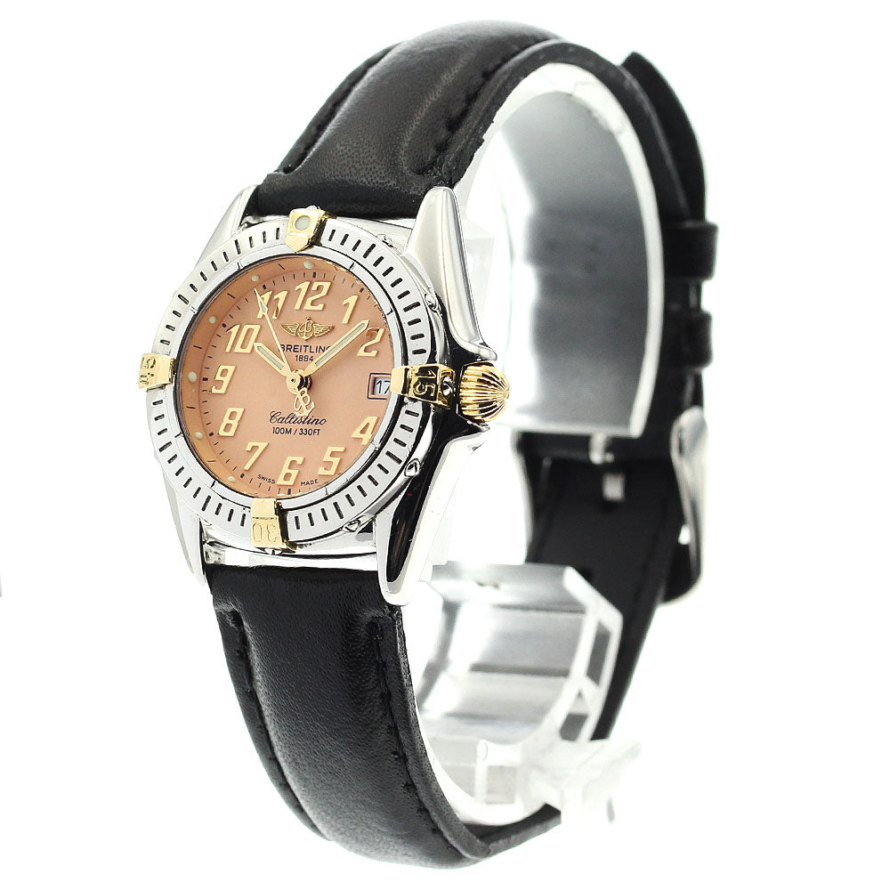 BREITLING Calistino B52045.1 Date Orange Dial Quartz Ladies Watch_881607