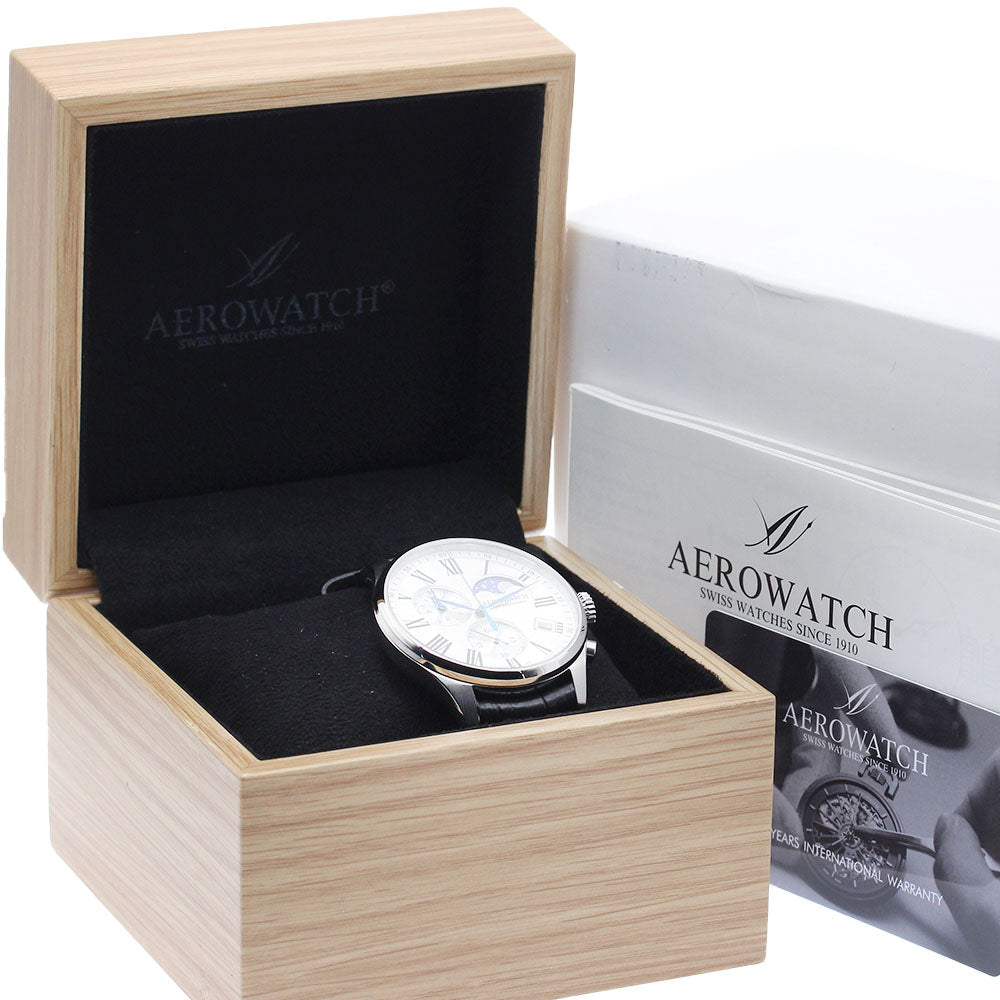 AEROWATCH A78990 Chronograph Moon Phase Silver Dial Quartz Men's Watch_881639