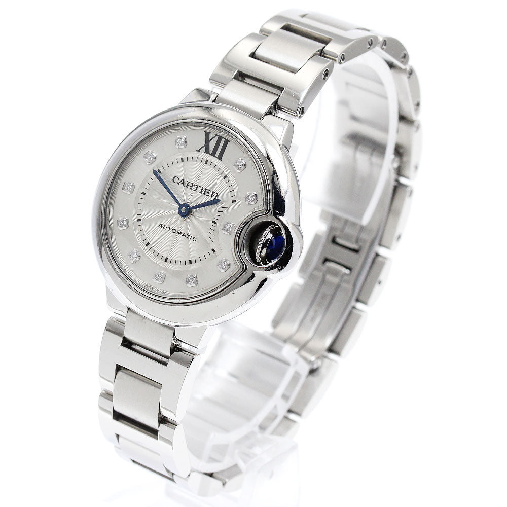 CARTIER Baron Blue 33MM WE902074 11P diamond Automatic Ladies Watch_881658