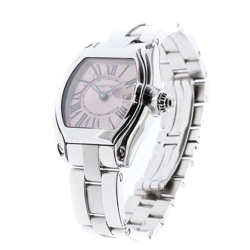 CARTIER Roadster SM W62017V3 Date Pink Dial Quartz Ladies Watch_881671