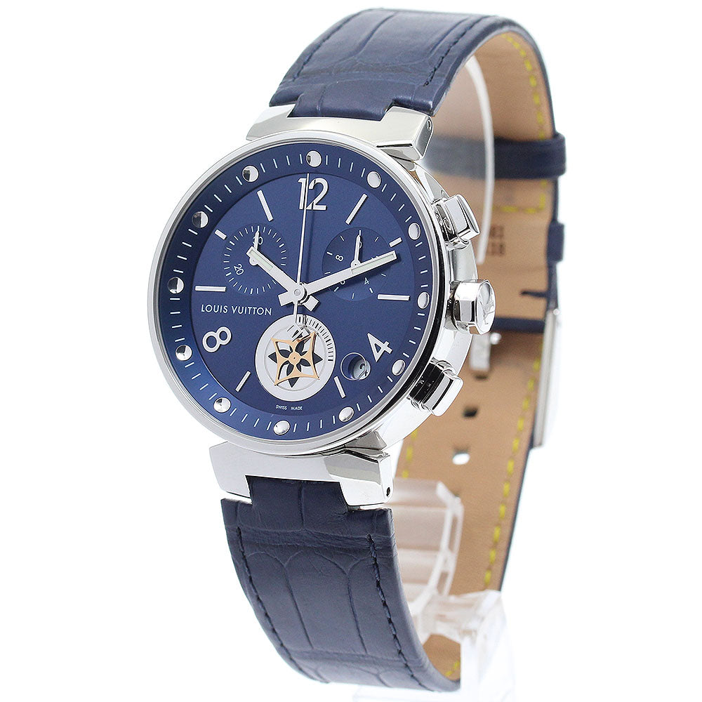 LOUIS VUITTON Tambour Moon Star QA034 Chronograph Navy Dial Quartz Men's Watch_881777
