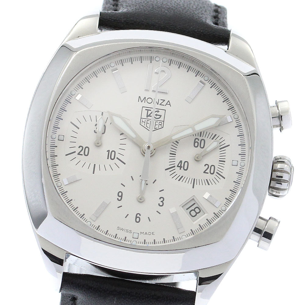 TAG HEUER Monza CR2114-0 Date Chronograph Silver Dial Automatic Men's _881809