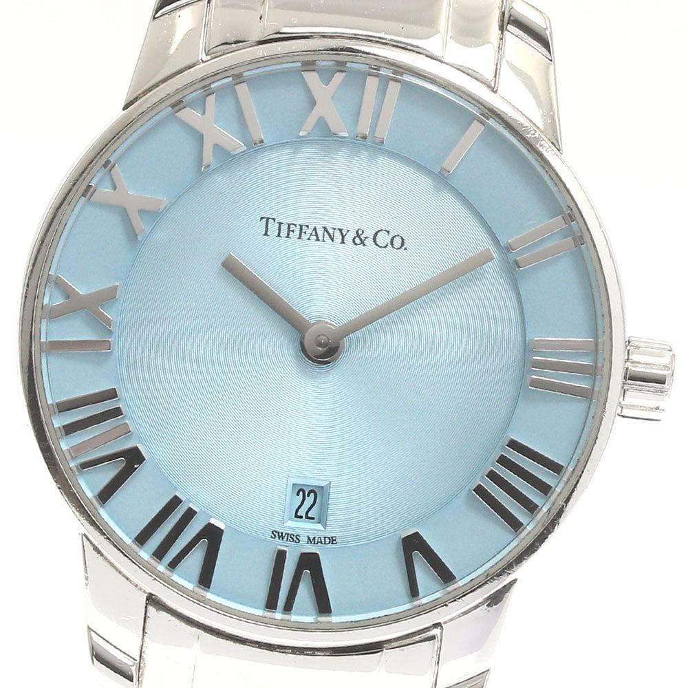 TIFFANY&Co. Atlas 2 hand 37447188 Date blue Dial Quartz Ladies Watch_881877