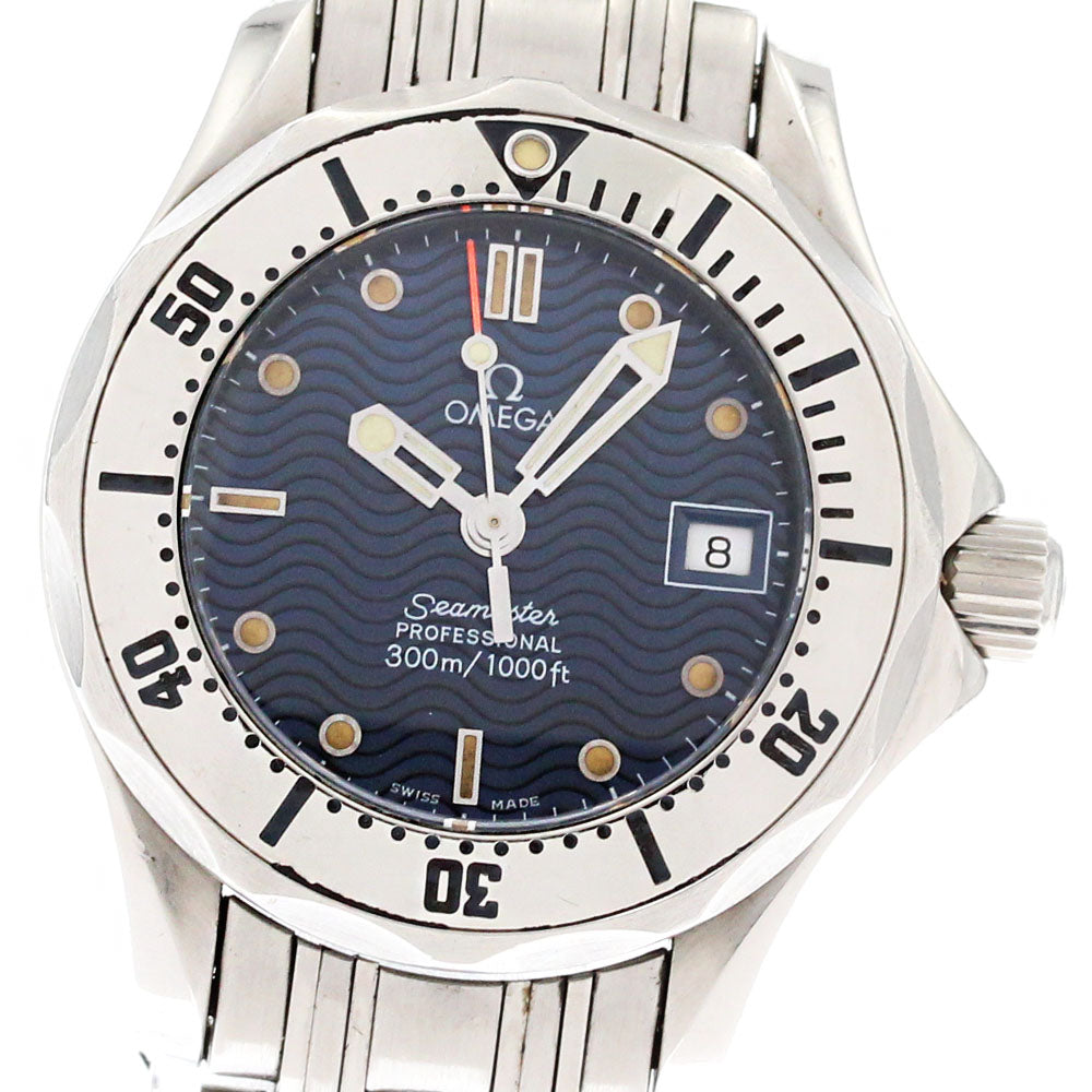 OMEGA Seamaster300 2582.80 Date Navy Dial Quartz Ladies Watch_881883
