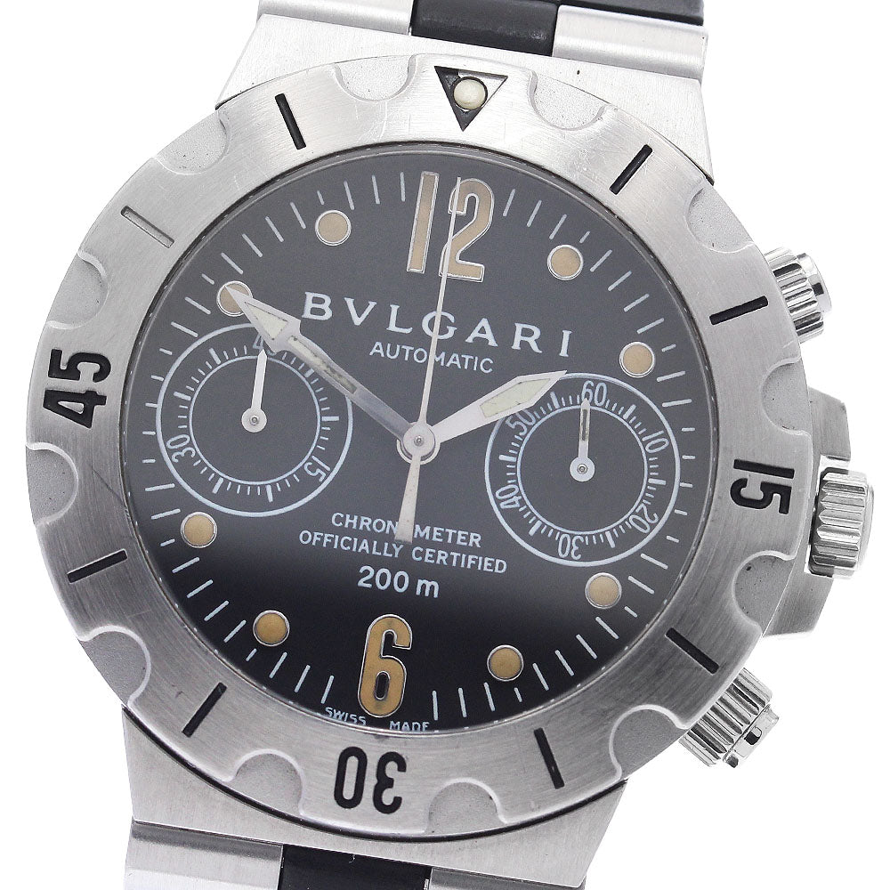 BVLGARI Diagono Scuba SCB38S Chronograph black Dial Automatic Men's Watch_881899