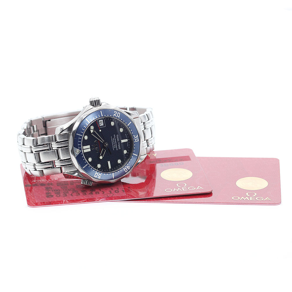 OMEGA Seamaster300 2222.80 Date Co-Axial Navy Dial Automatic Boy's Watch_881907