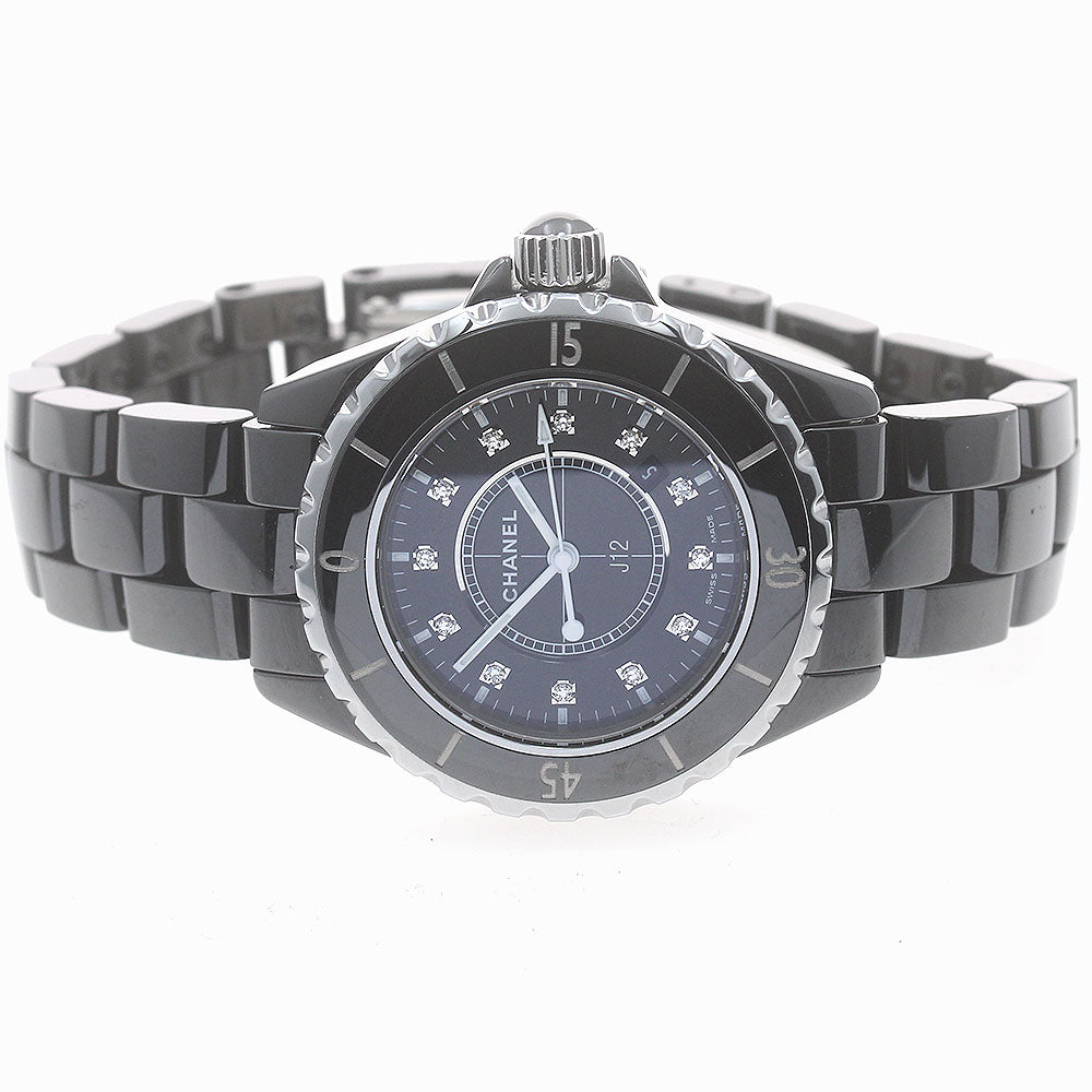 CHANEL J12 H1625 Black ceramic 33mm 12P diamond Quartz Ladies Watch_881909