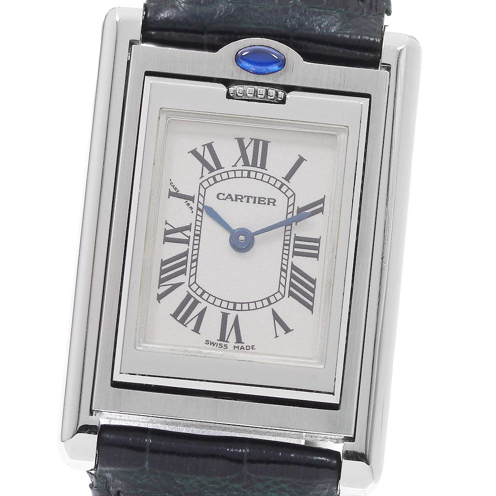 CARTIER Tank bath culant SM W1011155 Silver Dial Quartz Ladies Watch_881917