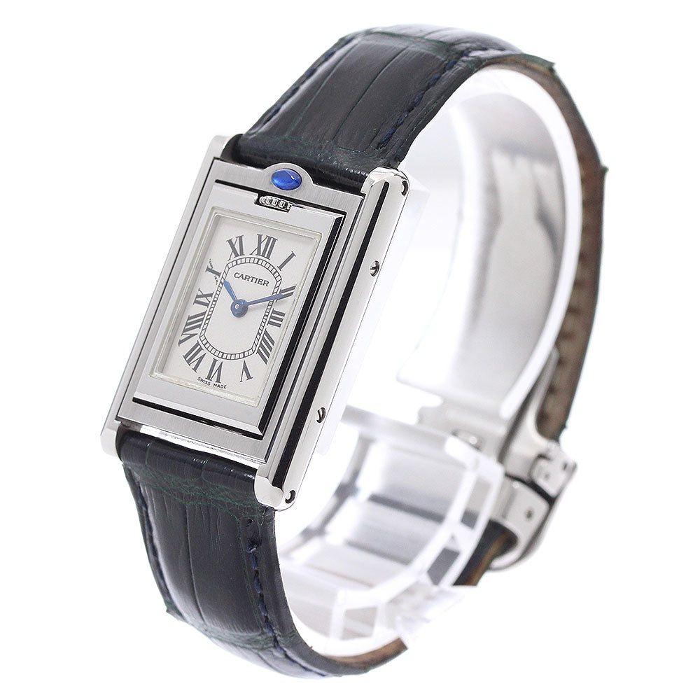 CARTIER Tank bath culant SM W1011155 Silver Dial Quartz Ladies Watch_881917