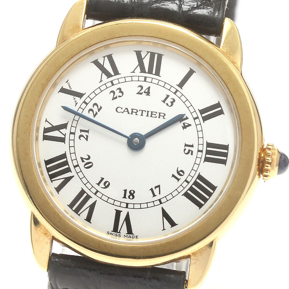 CARTIER Ronde Solo SM W6700355 18K Yellow Gold Silver Dial Quartz Ladies Watch_881923