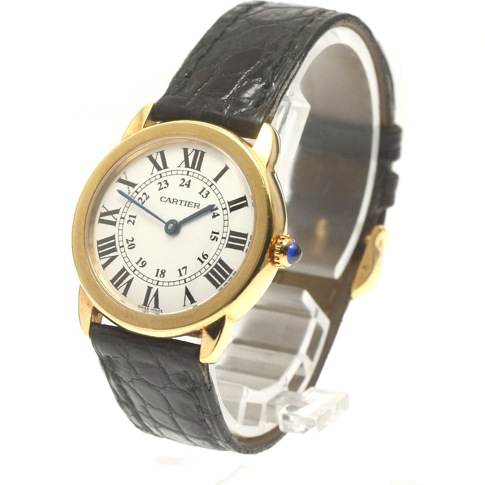 CARTIER Ronde Solo SM W6700355 18K Yellow Gold Silver Dial Quartz Ladies Watch_881923