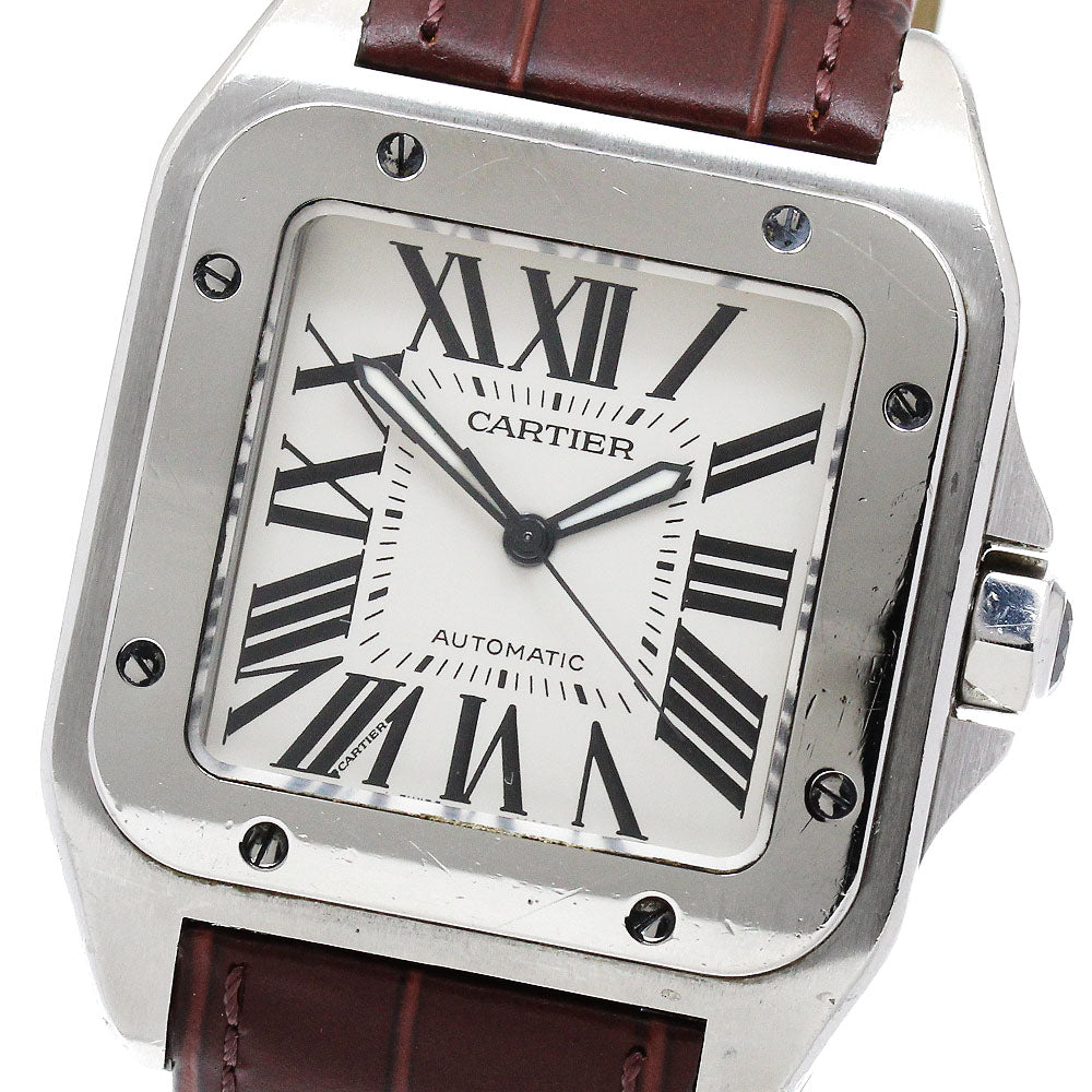 CARTIER Santos Galbe LM W20076X8 Silver Dial Automatic Men's Watch_881945