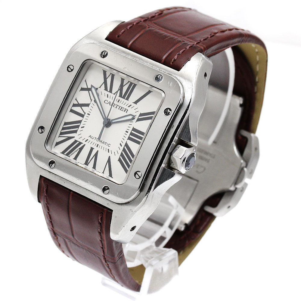 CARTIER Santos Galbe LM W20076X8 Silver Dial Automatic Men's Watch_881945