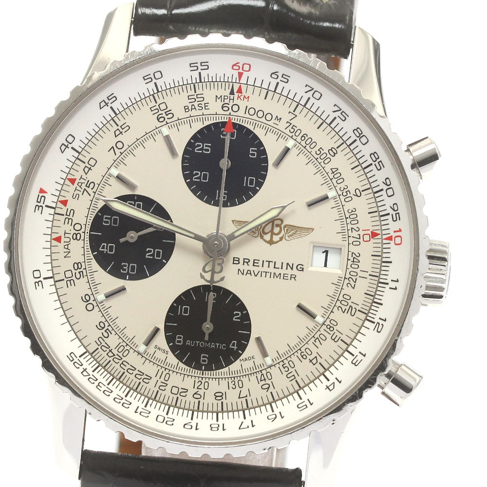 BREITLING Old Navitimer A13324 Chronograph Silver / Black Dial Automatic Men's Watch_881961