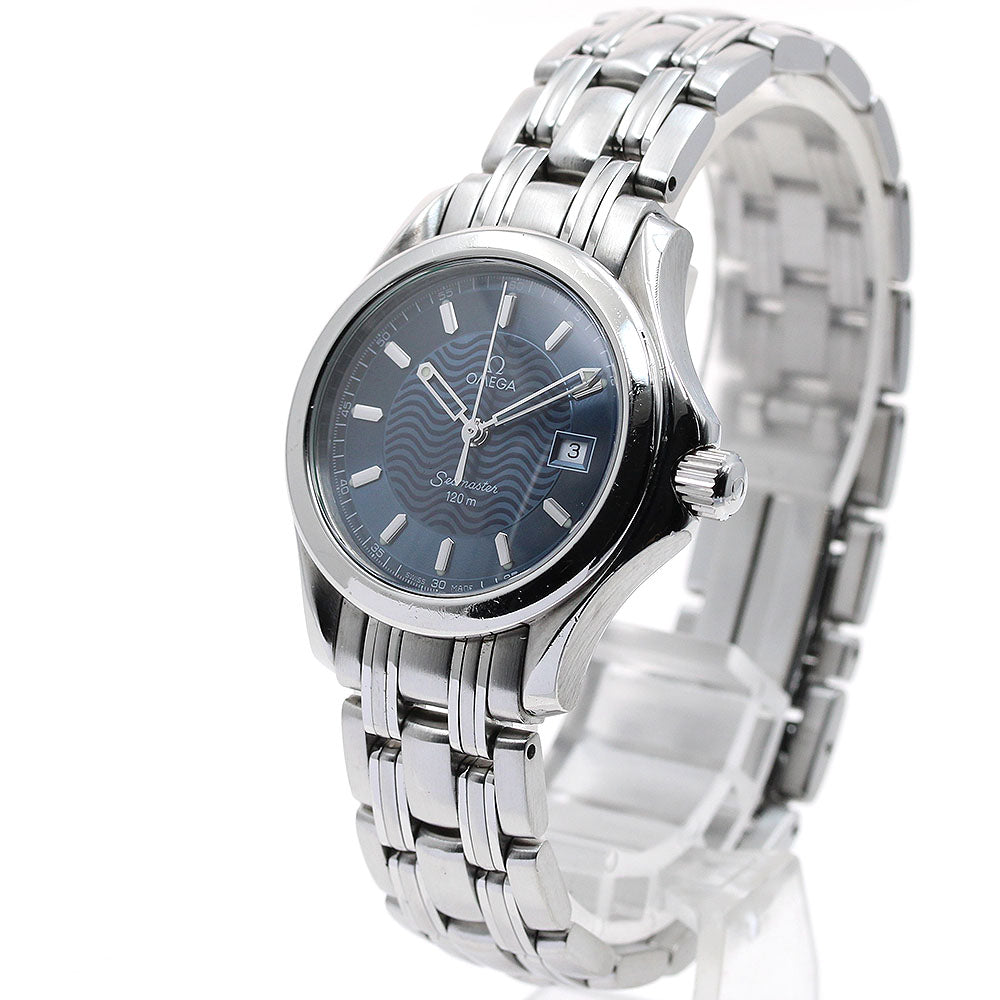 OMEGA Seamaster120 2571.81 Date Navy Dial Quartz Ladies Watch_881999