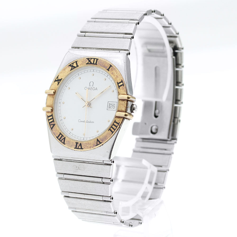 OMEGA Constellation YG bezel date white Dial Quartz Men's Watch_882020
