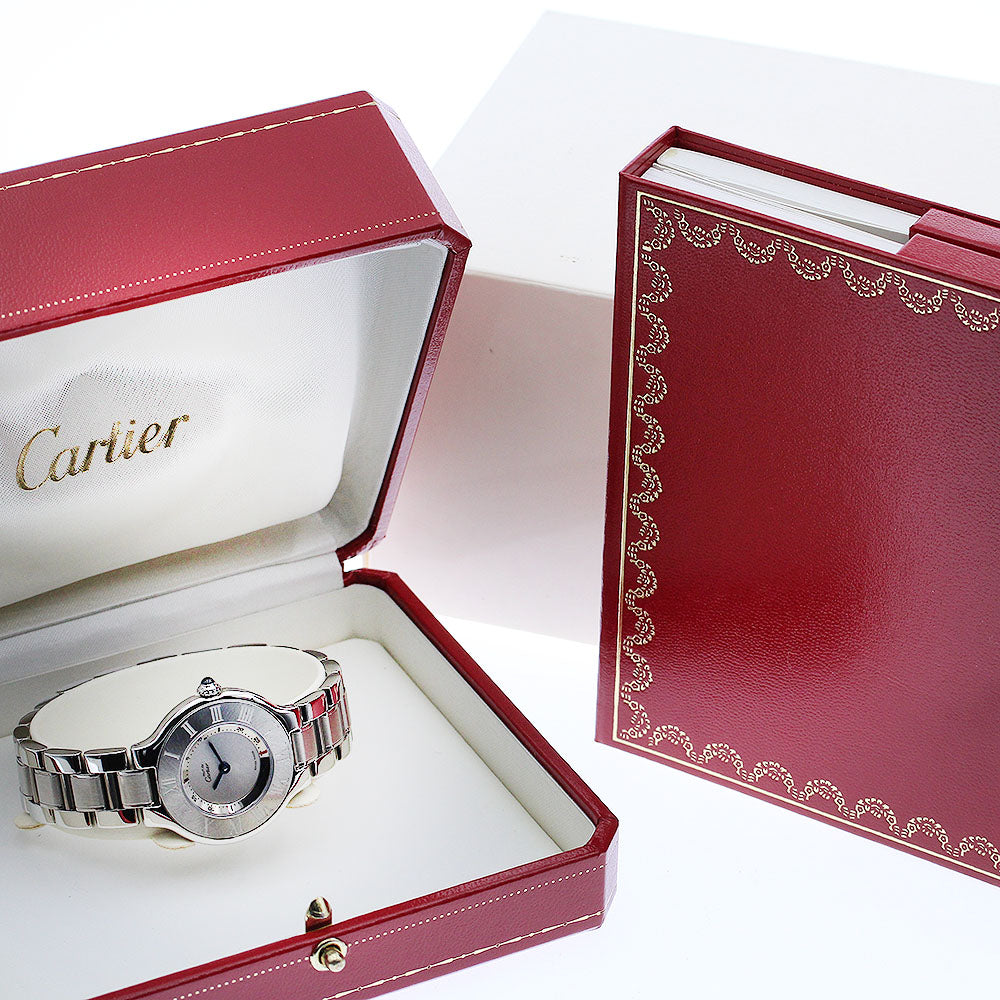 CARTIER Must21 Vantian W10109T2 Silver Dial Quartz Ladies Watch_882045