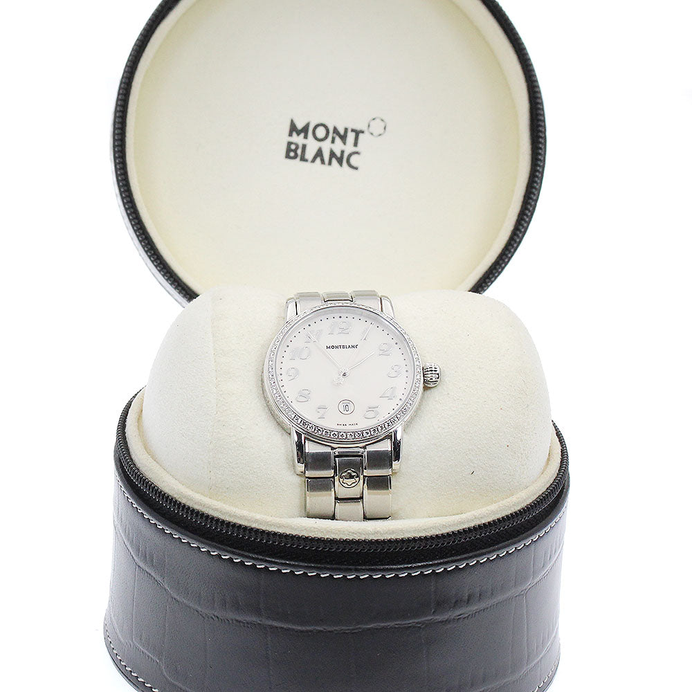 MONTBLANC Meistersteck 7020 After diamond bezel Silver Dial Quartz Boy's Watch_882049