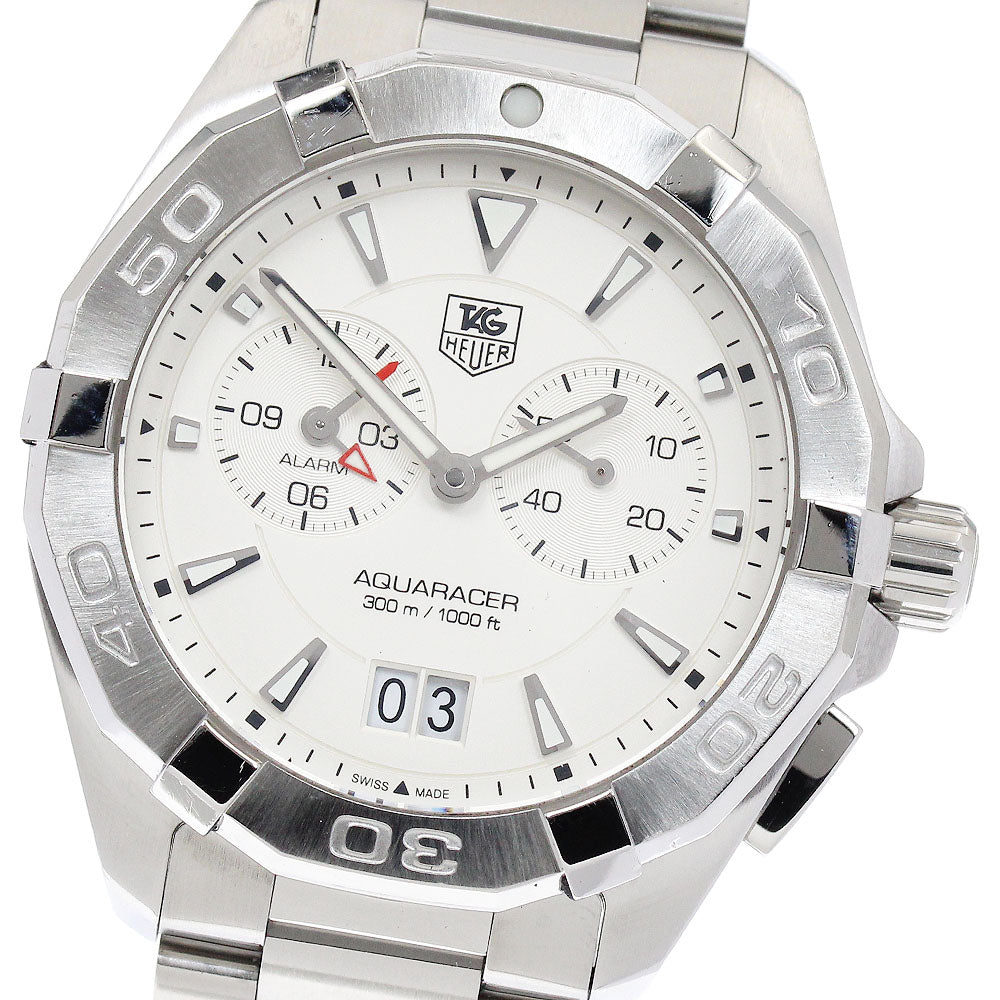 TAG HEUER Aquaracer WAY111Y Alarm Silver Dial Quartz Men's Watch_882055