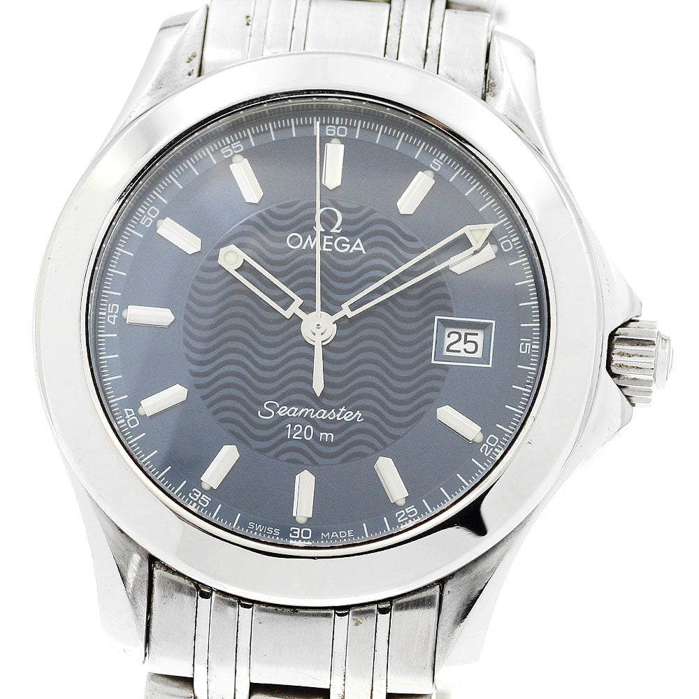 OMEGA Seamaster120 2511.81 Date Navy Dial Quartz Men's Watch_882080