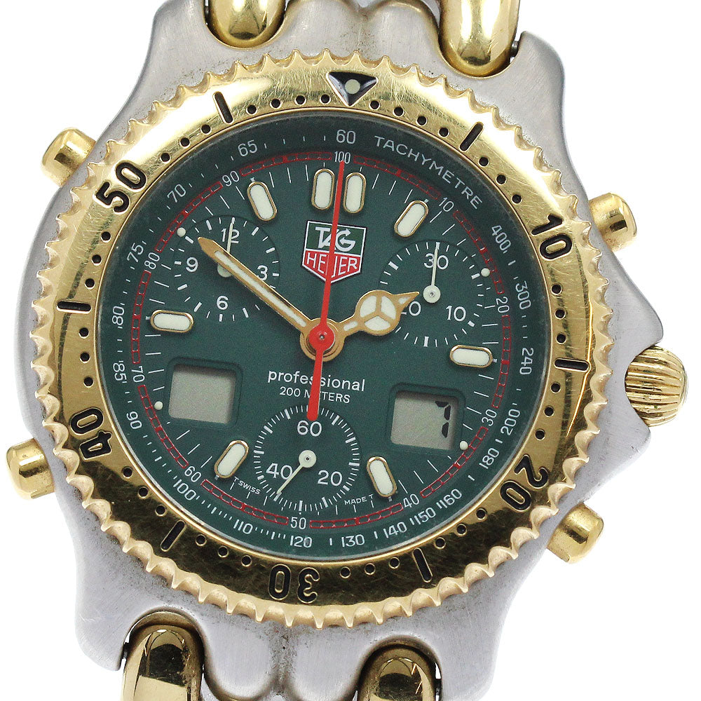 TAG HEUER S/el CG1124-0 Chronograph green Dial Quartz Men's Watch_882087