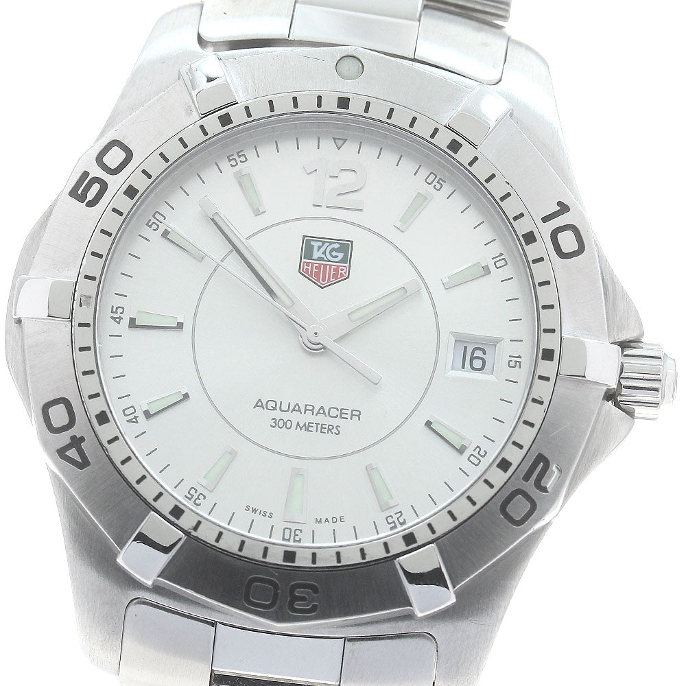 TAG HEUER Aqua racer WAF1112 Date Silver Dial Quartz Men's Watch_882092