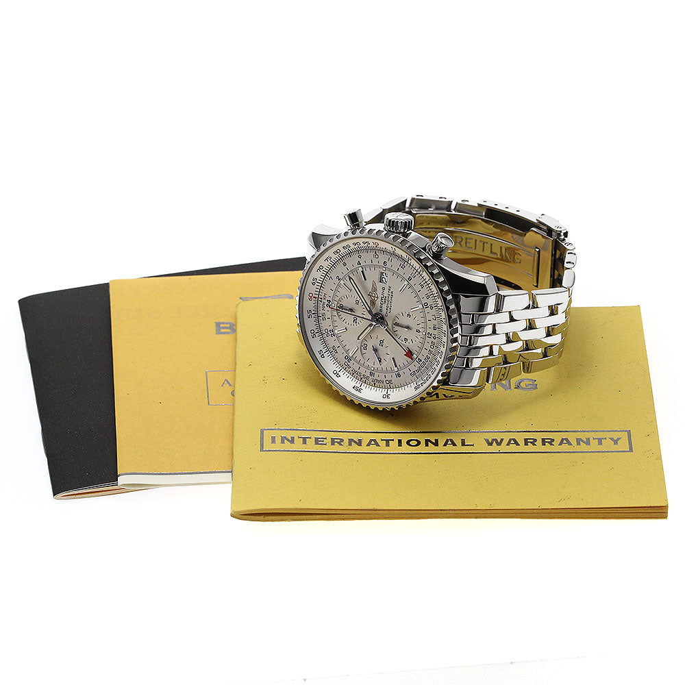 BREITLING Navitimer World A24322 Chronograph Silver Dial Automatic Men's_882385