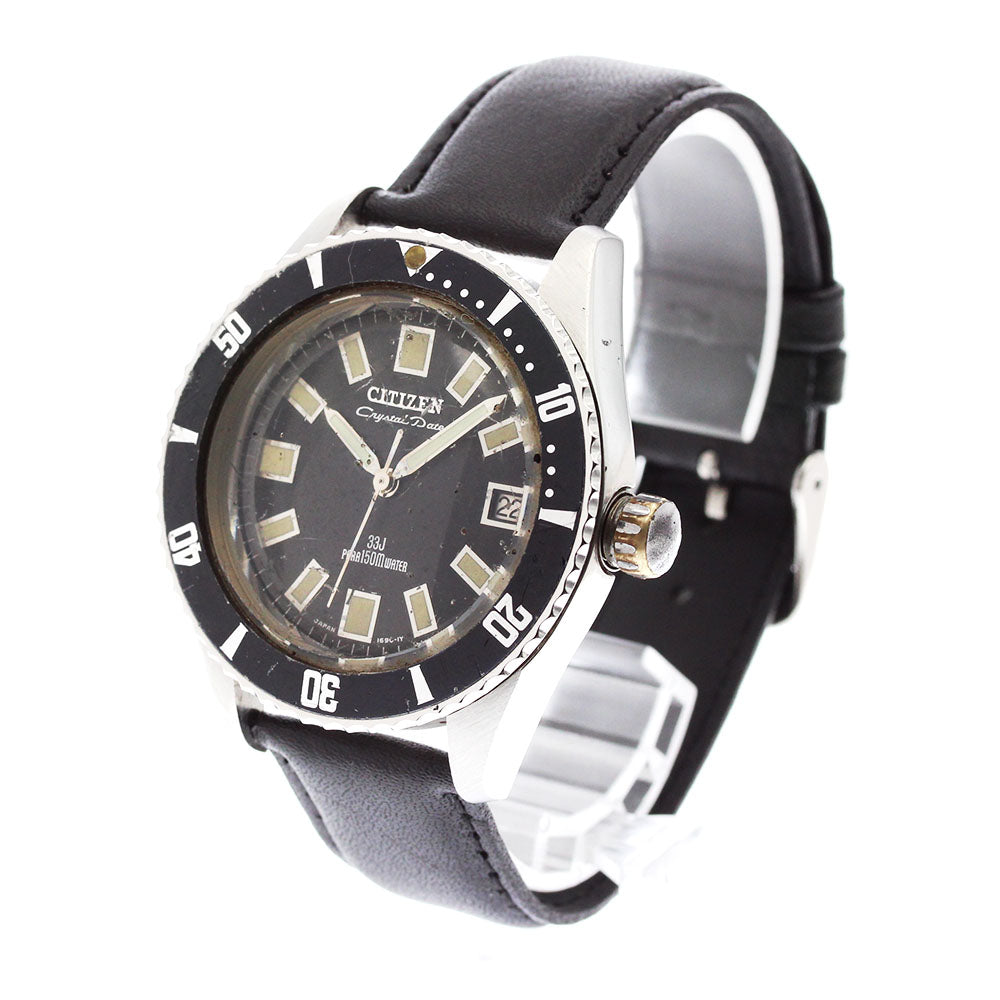 CITIZEN crystal date 52802-Y cal.5401 vintage black Dial Automatic Men's Watch_882402