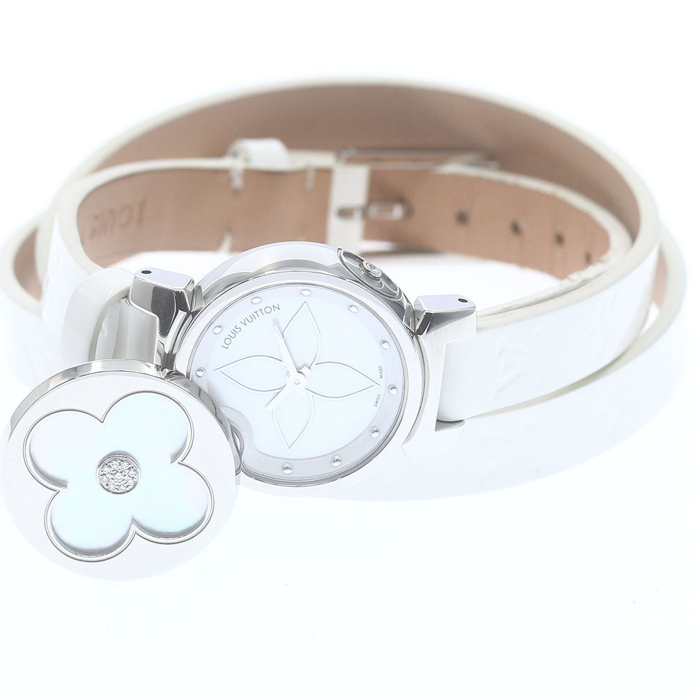 LOUIS VUITTON Tambour bijou secret Q151S diamond White shell Dial Quartz Ladies Watch_882444