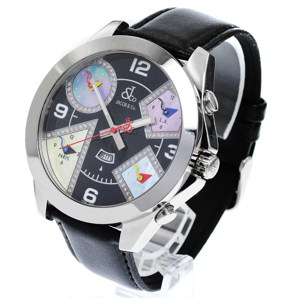 JACOB&CO 5 time zone Black / shell Dial Quartz Men's Watch_882471