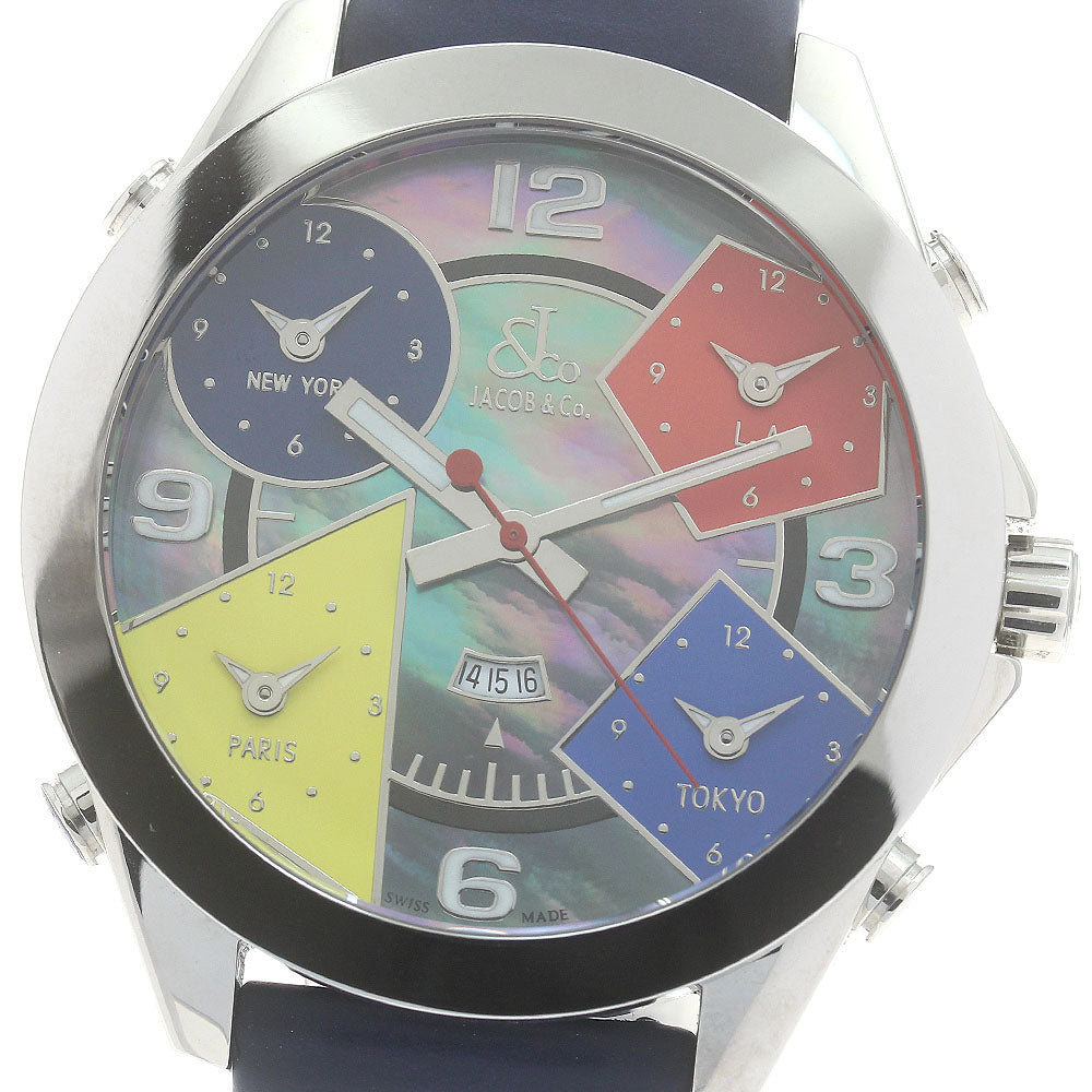 JACOB&CO 5 time zone JC-1D Blue shell Dial Quartz Men's Watch_882472