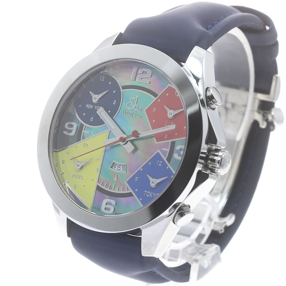 JACOB&CO 5 time zone JC-1D Blue shell Dial Quartz Men's Watch_882472