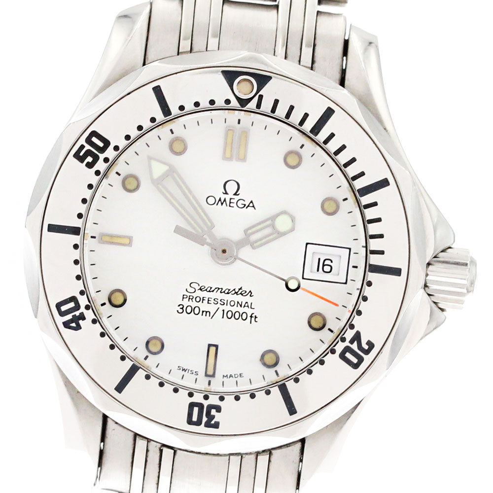 OMEGA Seamaster300 2582.20 Date White Dial Quartz Ladies Watch_882539