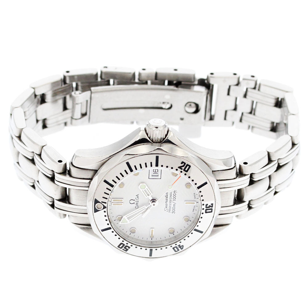OMEGA Seamaster300 2582.20 Date White Dial Quartz Ladies Watch_882539