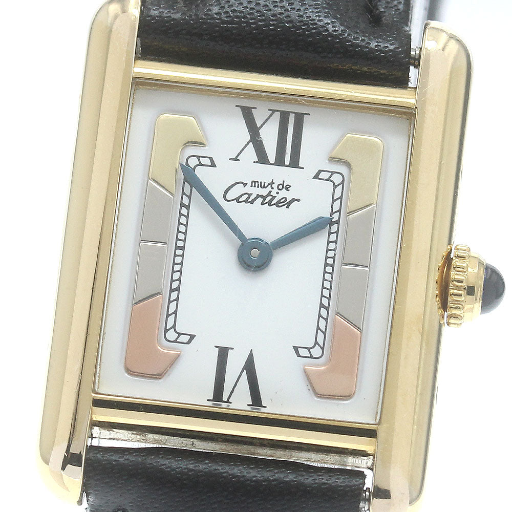 CARTIER Must tank SM white Dial Quartz Ladies Watch_882588