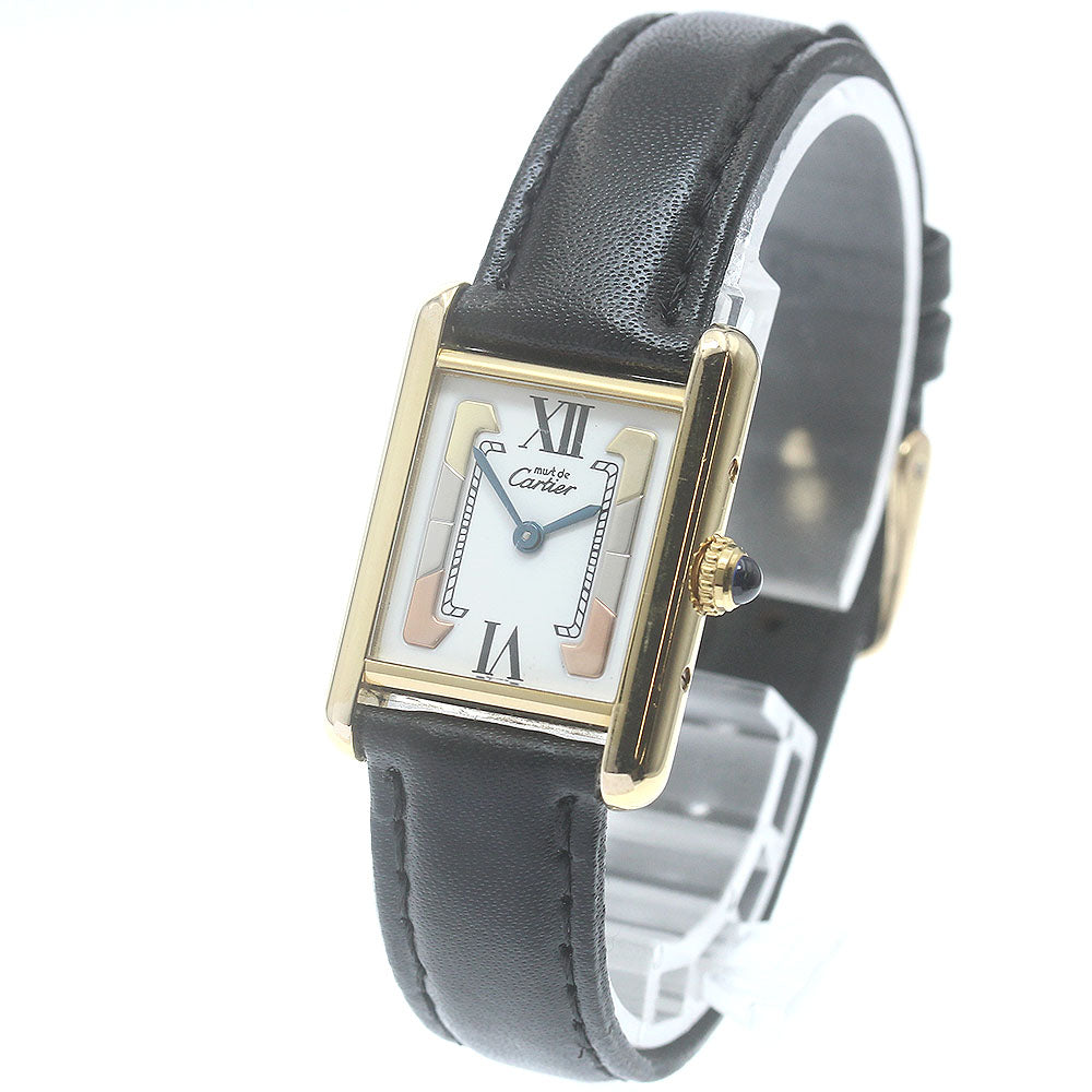 CARTIER Must tank SM white Dial Quartz Ladies Watch_882588