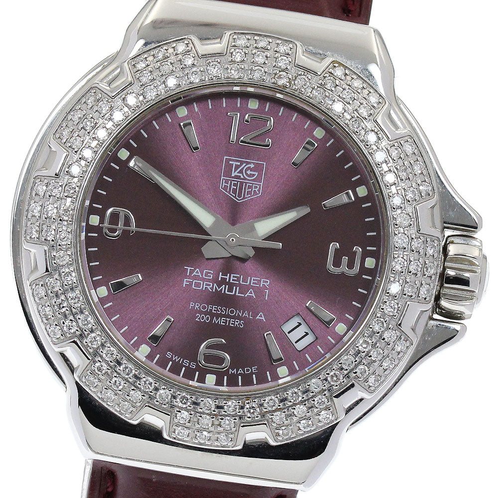 TAG HEUER Formula 1 WAC1219 date diamond bezel purple Dial Quartz Ladies_882594