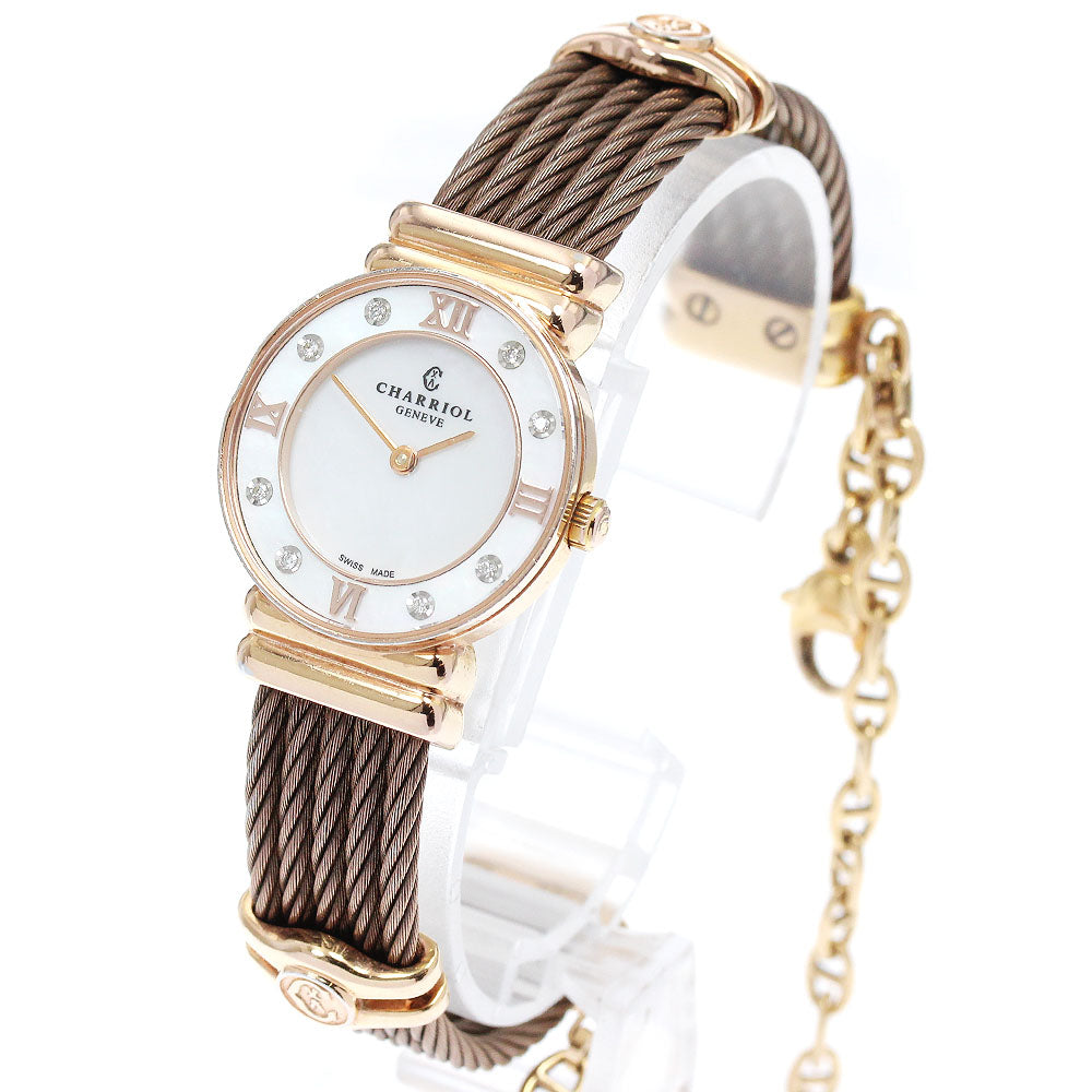 PHILIPPE CHARRIOL Saint Tropez Ref.028/3 8P diamond White shell Dial Quartz Ladies Watch_882610