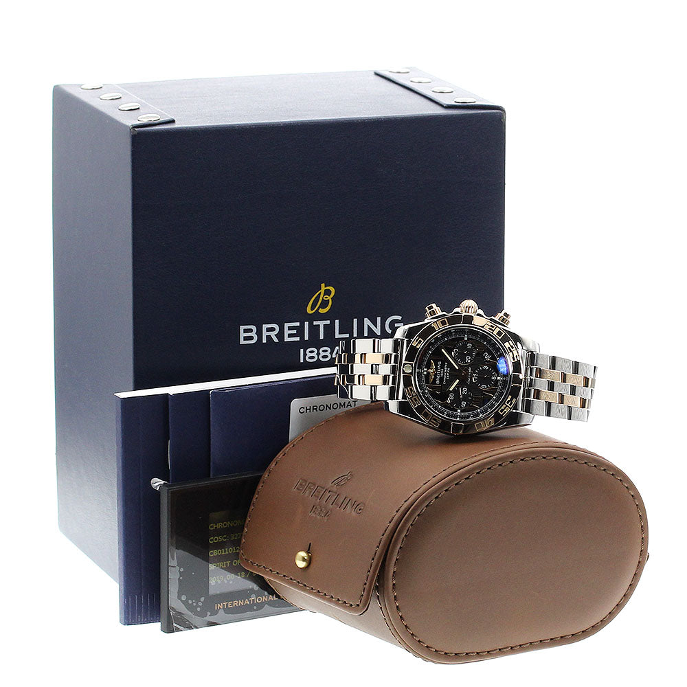 BREITLING Chronomat44 CB0110 K18PG2 tone black Dial Automatic Men's Watch_882642