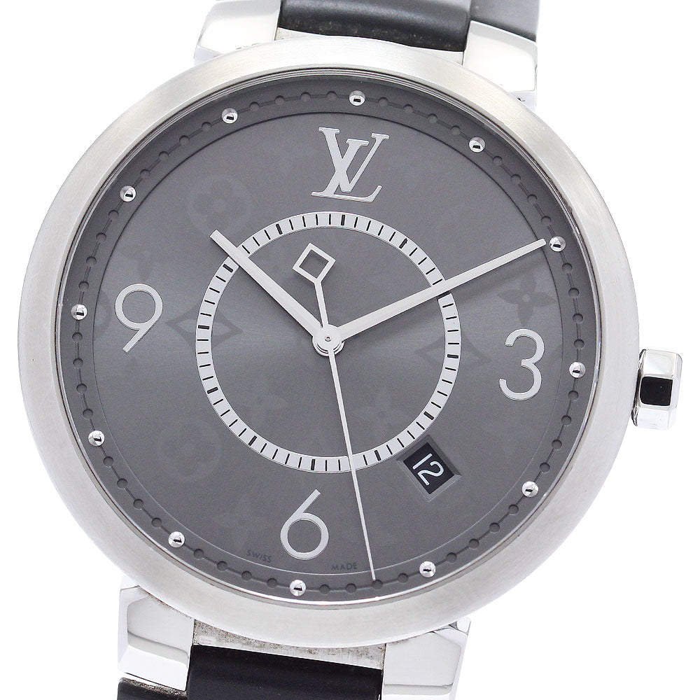 LOUIS VUITTON Tambour Slim Eclipse Q1DM0 Date gray Dial Quartz Men's_882668