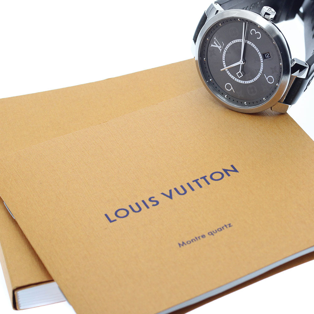 LOUIS VUITTON Tambour Slim Eclipse Q1DM0 Date gray Dial Quartz Men's_882668